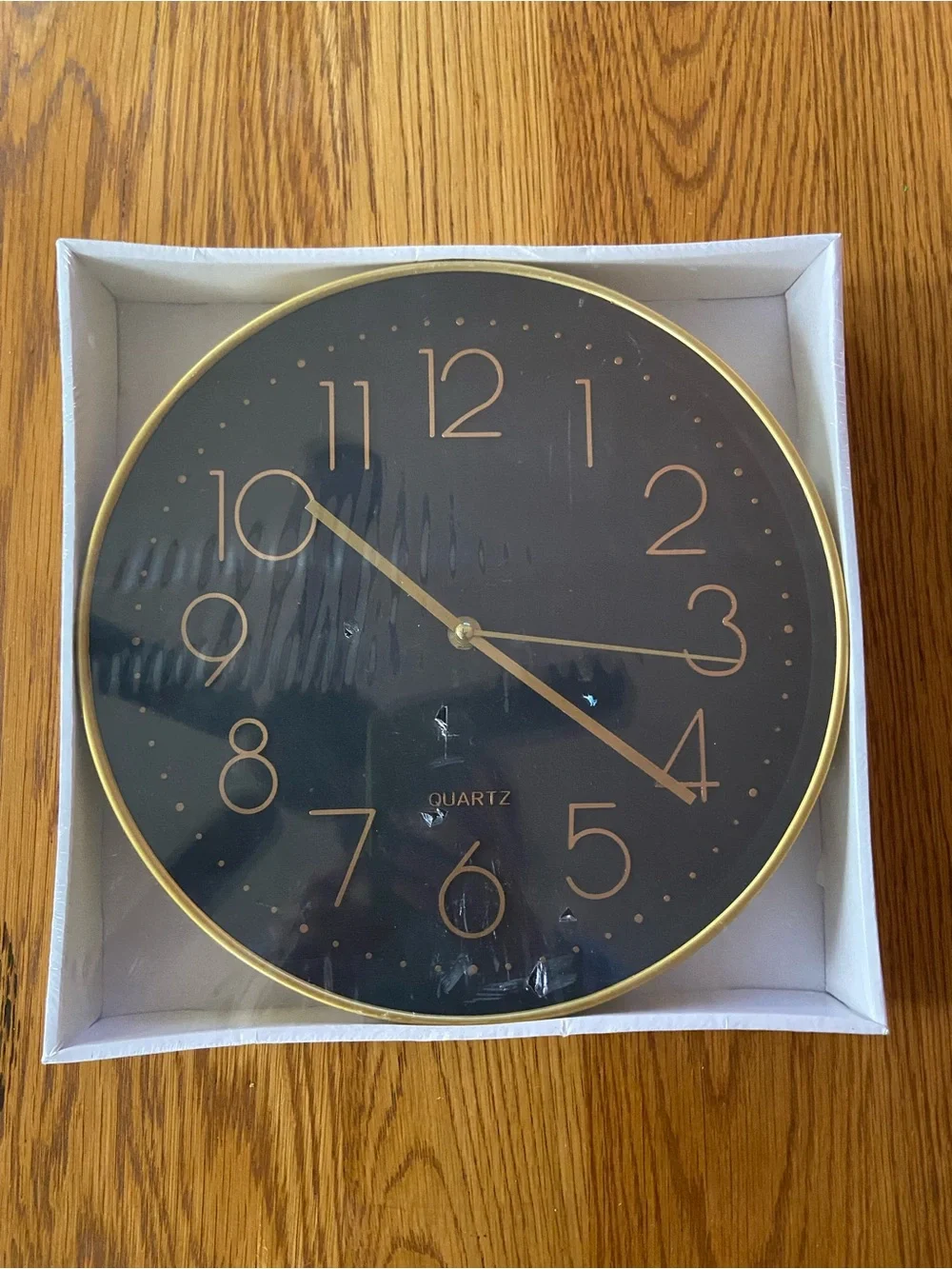 New- in Packaging-Black and Gold Wall Clock- 12 in